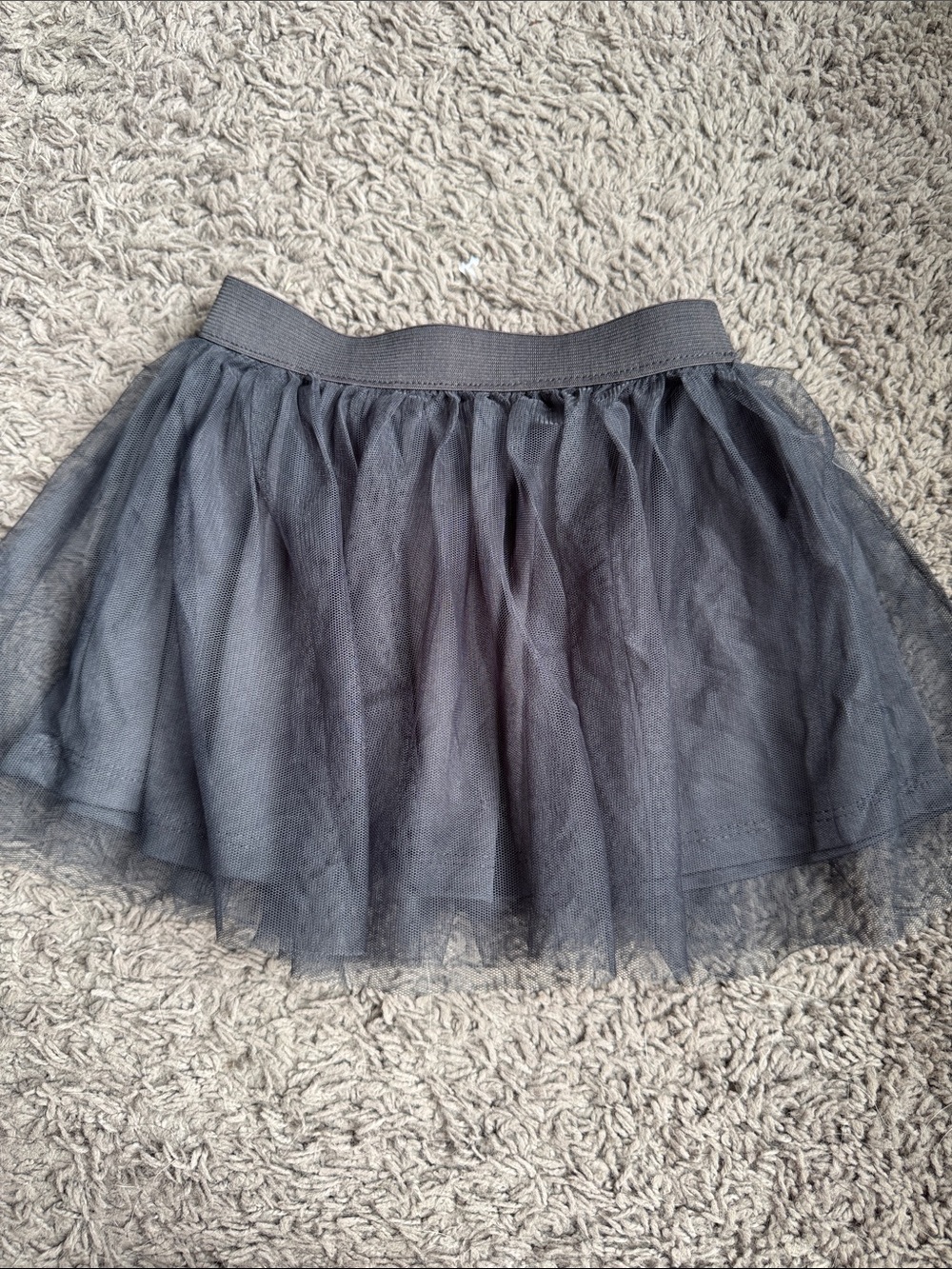 Girls' Black Layered Tulle Skirt with Stretch Waistband